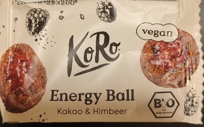 Bio Koro Energy Ball mit Kakao und Himbeerfüllung 30g