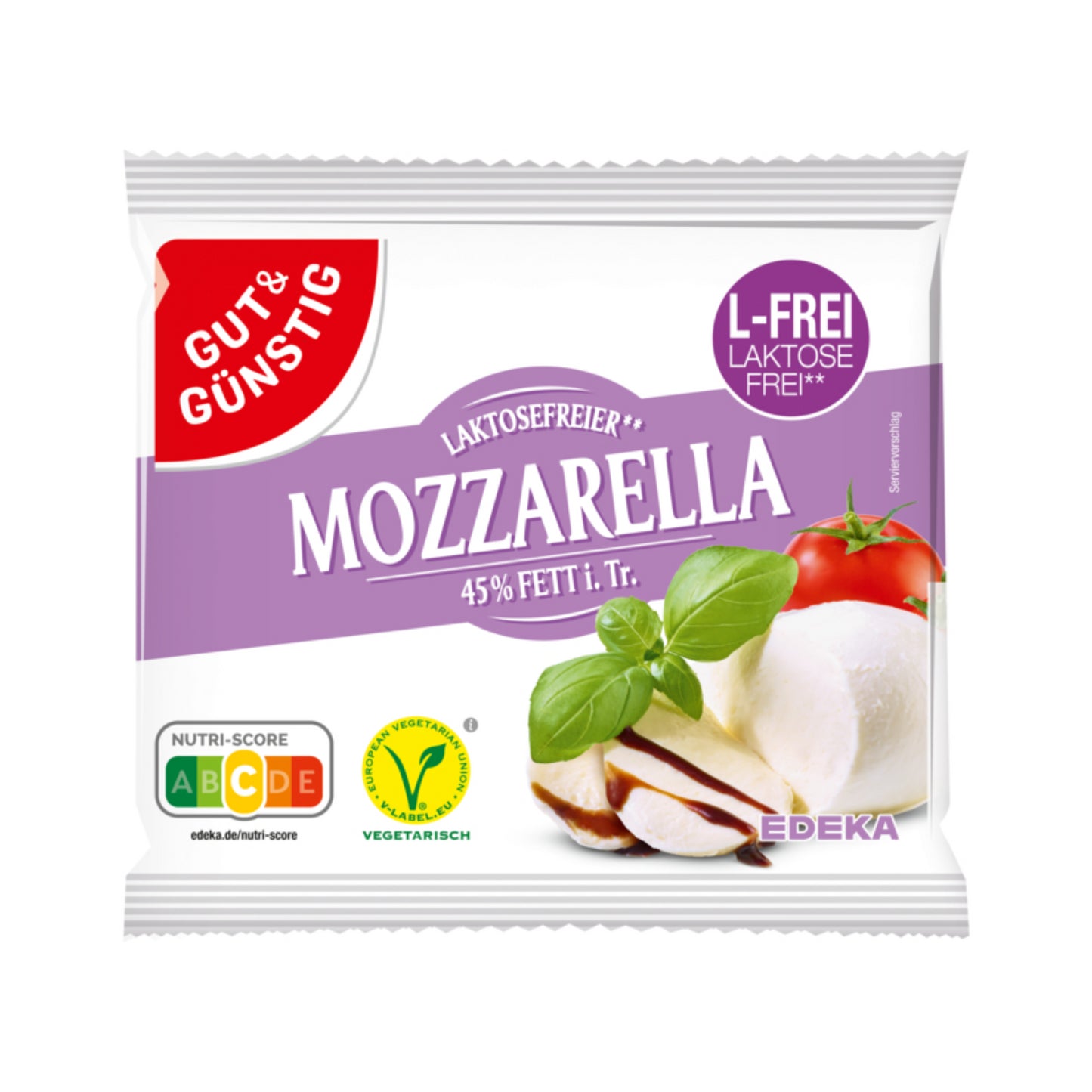 GUT&GÜNSTIG Mozzarella Kugel laktosefrei 45% 250g