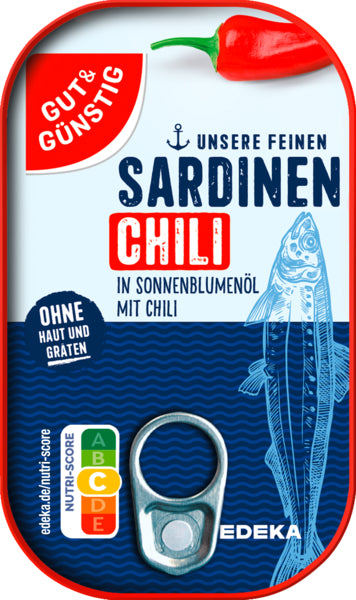 GUT&GÜNSTIG Sardinen in Öl mit Chili 125g