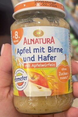 Demeter Alnatura Apfel mit Birne und Hafer 190g