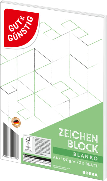 GUT&GÜNSTIG Zeichenblock A4 20BL