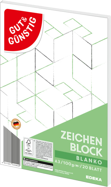 GUT&GÜNSTIG Zeichenblock A3 20BL