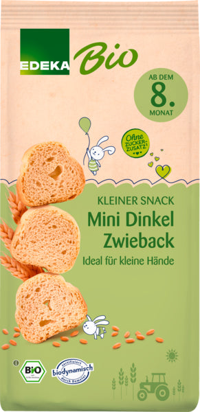 Demeter EDEKA Dinkel Mini Zwieback für Babys ab dem 08.Monat 100g