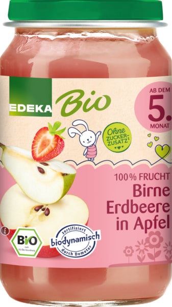 Demeter EDEKA Birne Erdbeere in Apfel nach dem 4.Monat 190g