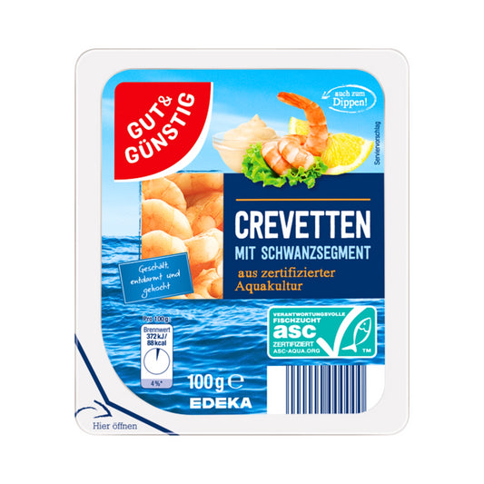 ASC GUT&GÜNSTIG Crevetten mit Schwanzsegment 100g