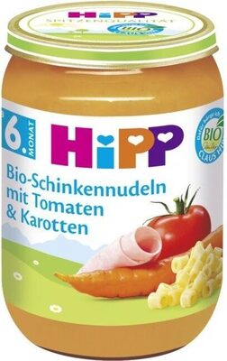 Bio Hipp Menüs Schinkennudeln mit Tomaten und Karotten ab dem 6.Monat 190g