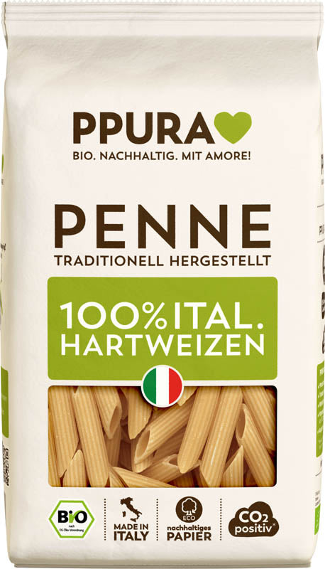 Bio Ppura Penne aus italienischem Hartweizen 500g