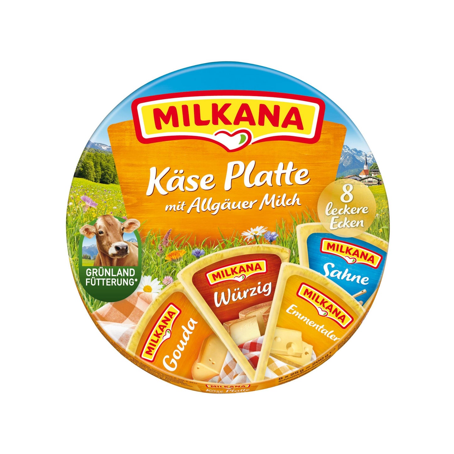 Milkana Käse Platte 8ST 190g