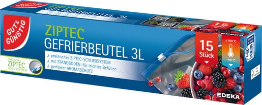 GUT&GÜNSTIG Ziptec-Gefrierbeutel 3l 15ST