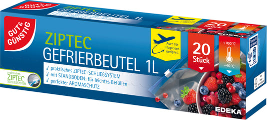 GUT&GÜNSTIG Ziptec-Gefrierbeutel 1l 20ST