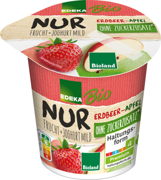 Bio EDEKA Fruchtjoghurt Erdbeer-Apfel ohne Zuckerzusatz 3,8% 150g