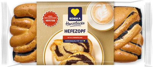 EDEKA Herzstücke Hefezopf Mohn 440g