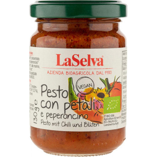 Bio La Selva Pesto con petali e peperoncino 130g