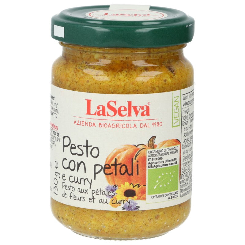 Bio La Selva Pesto con petali e curry 130g