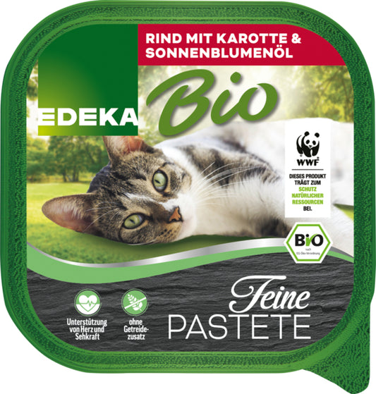 Bio EDEKA Katze Rind mit Karotten&Sonnenblumenöl 100g