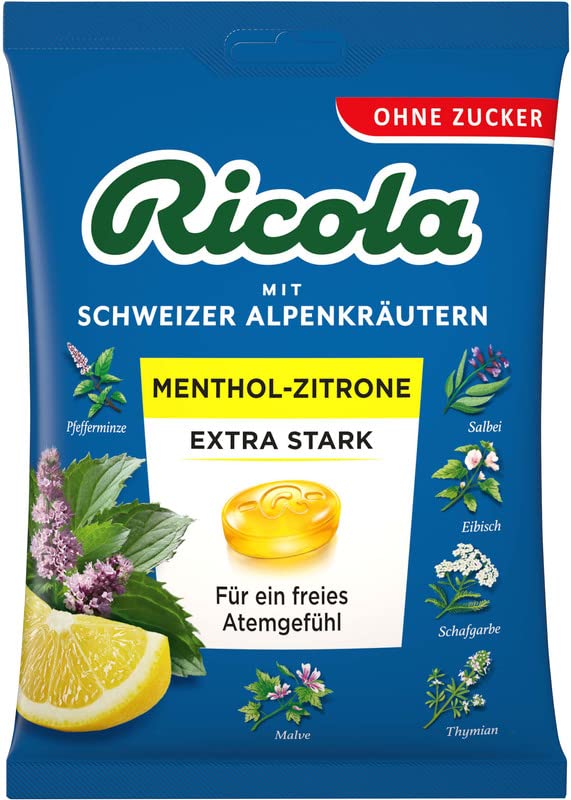 Ricola Menthol extra stark ohne Zucker 75g