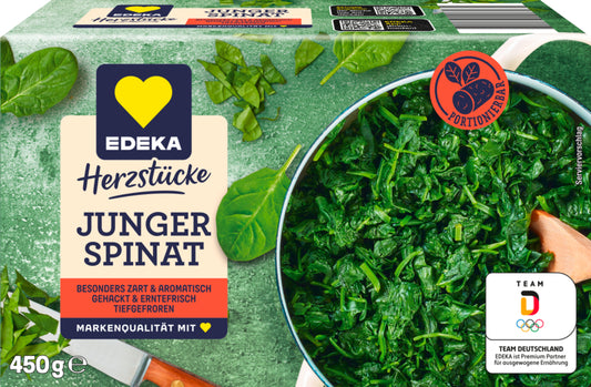 EDEKA Herzstücke Junger Spinat gehackt portioniert 450g