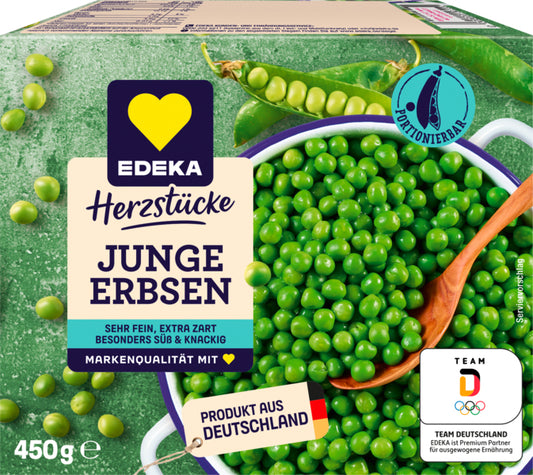 EDEKA Herzstücke Junge deutsche Erbsen sehr fein, extra zart 450g