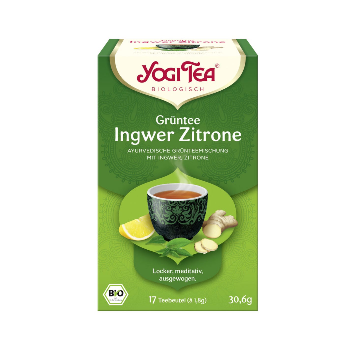 Bio Yogi Tea Grüntee Ingwer Zitrone 17ST 30,6g