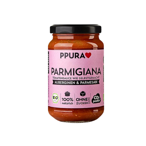 Bio Ppura Sugo Parmigiana mit Auberginen&Tomaten&Parmesan 340g