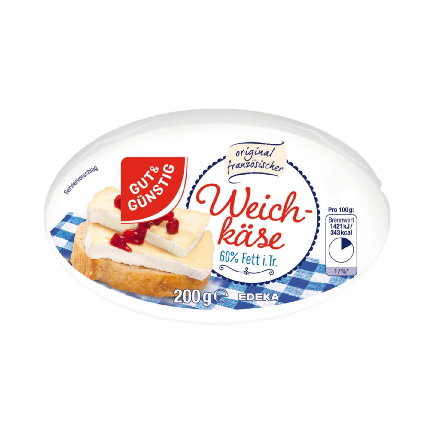 GUT&GÜNSTIG Weichkäse oval 60% 200g VLOG