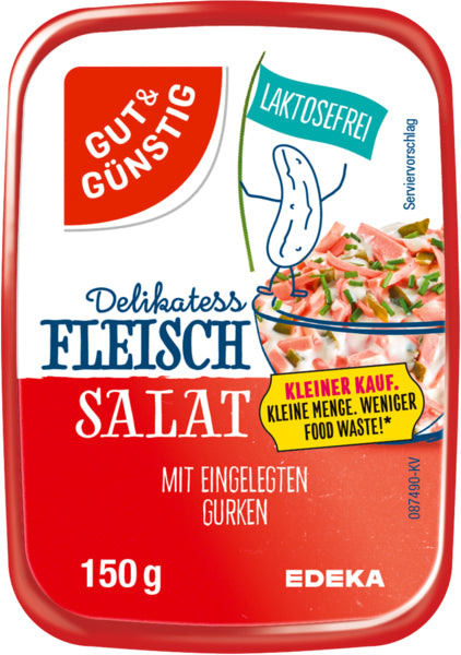 GUT&GÜNSTIG Delikatess Fleischsalat mit eingelegten Gurken Kleiner Kauf 150g