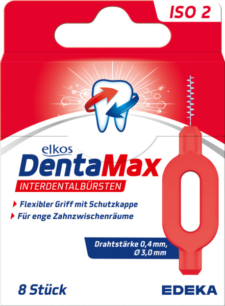 EDEKA elkos DentaMax Interdentalbürsten ISO2 rot 8ST