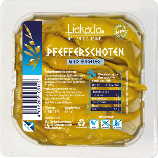 Liakada Pfefferschoten mild eingelegt 300g