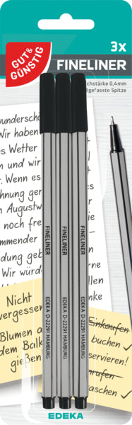 GUT&GÜNSTIG Fineliner schwarz 3ST