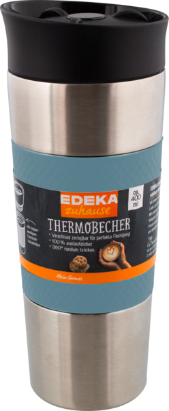 EDEKA zuhause Thermobecher blau/grau 0,4l