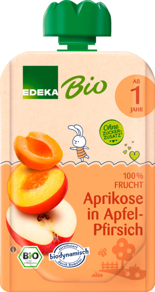 Demeter EDEKA Pouch Aprikose Apfel Pfirsich ab 1 Jahr 100g