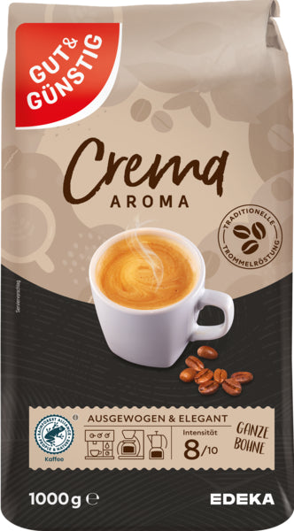 GUT&GÜNSTIG Caffe Crema ganze Bohnen 1000g