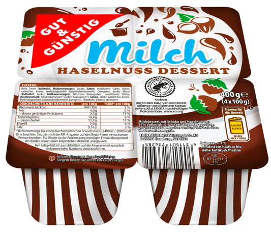 GUT&GÜNSTIG Dessert Milchcreme 4x100g