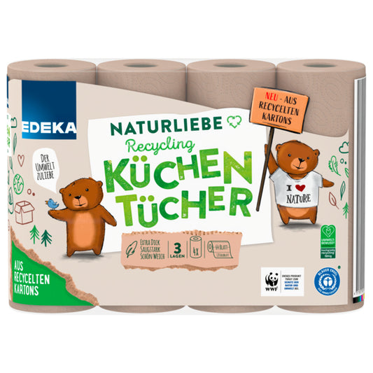 EDEKA Naturliebe Recycling Küchentücher 3-lagig 4x64BL