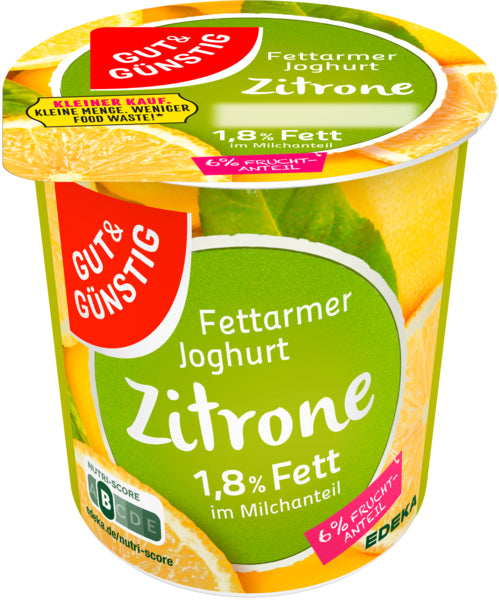 GUT&GÜNSTIG Fruchtjoghurt fettarm Zitrone Kleiner Kauf 1,8% 150g