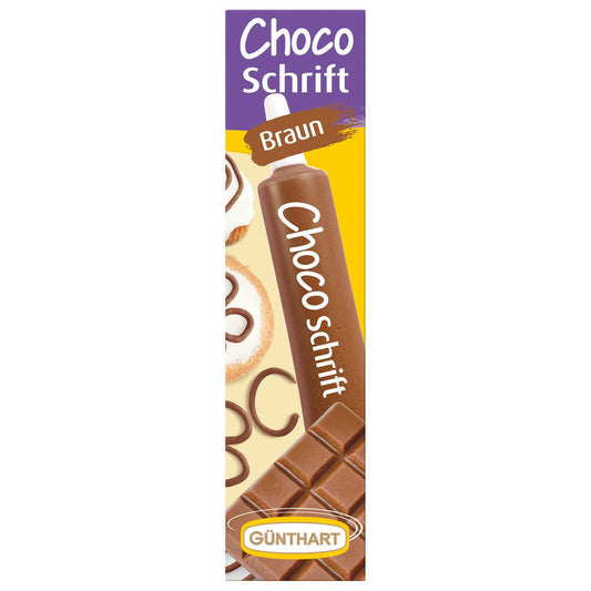 Günthart Choco-Schrift braun 25g
