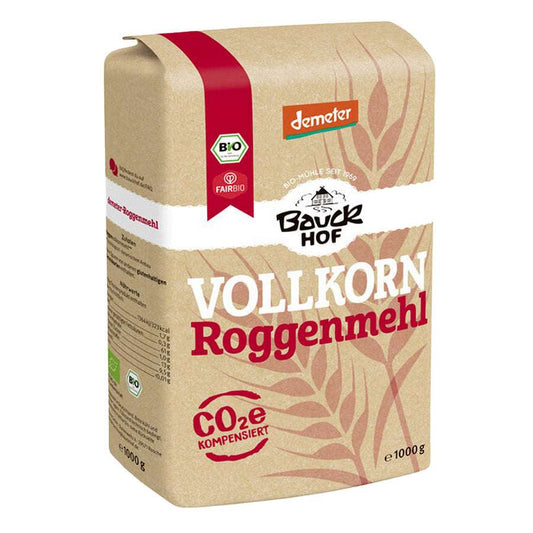 Demeter Bauckhof Vollkorn Roggenmehl 1kg