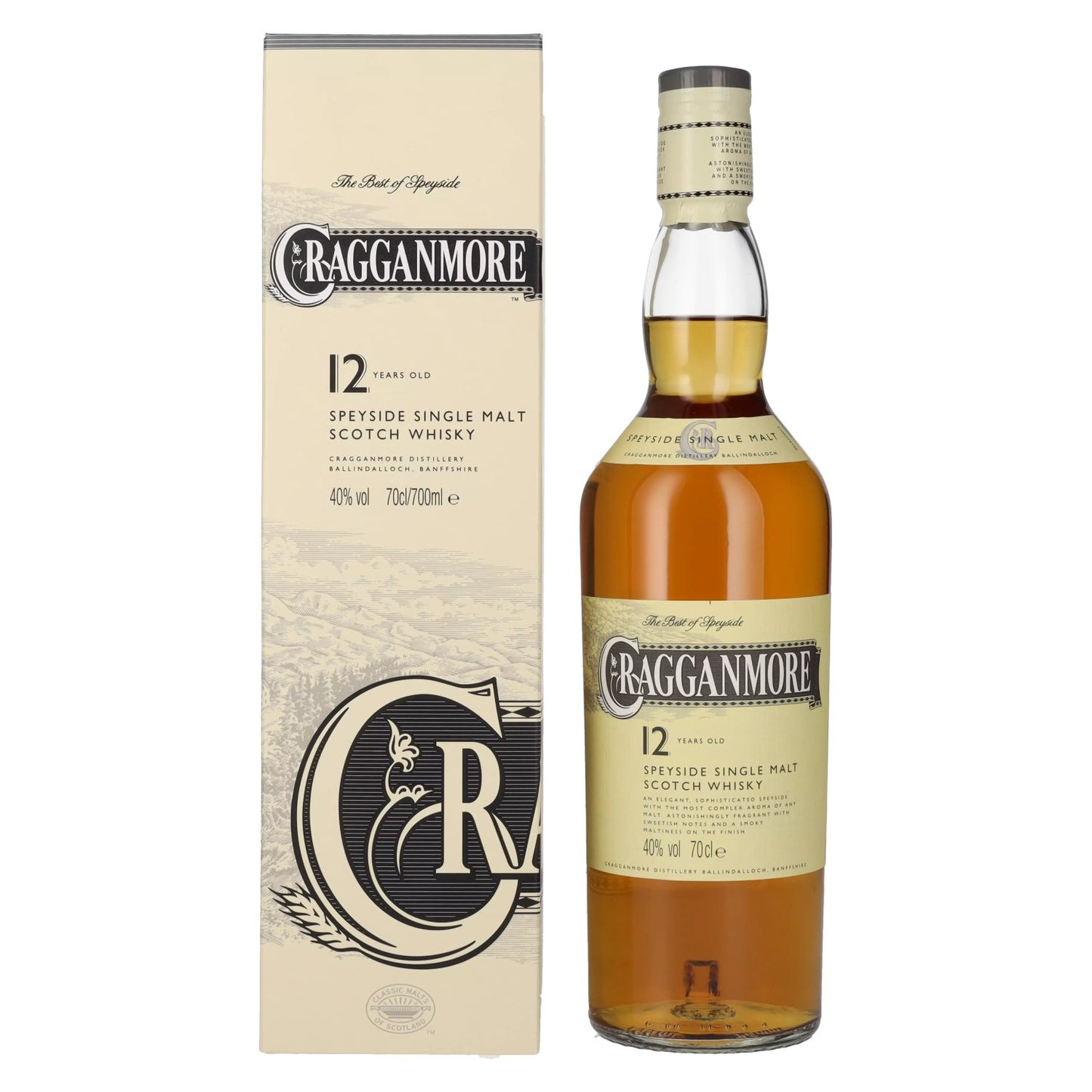 CRAGGANMORE Speyside Single Malt 12 Years Old 40% in Geschenkpackung 0,7l