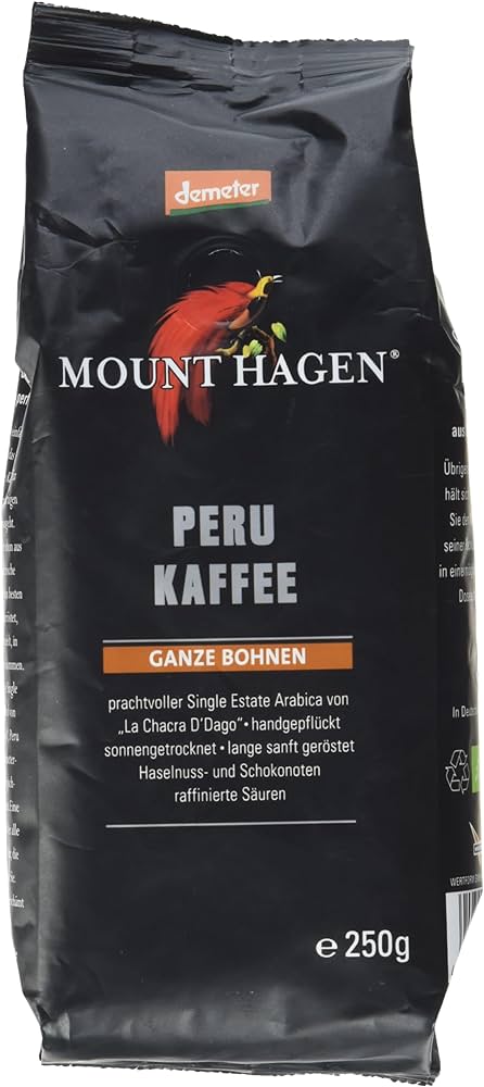 Demeter Mount Hagen Röstkaffee Peru ganze Bohne 250g