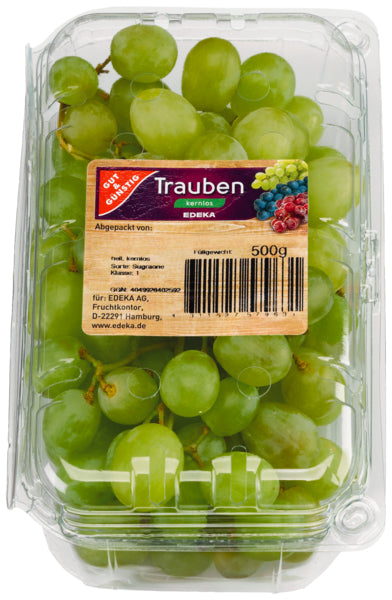 GUT&GÜNSTIG Tafeltrauben hell kernlos Ägypten Klasse I 500g Klarsichtpackung