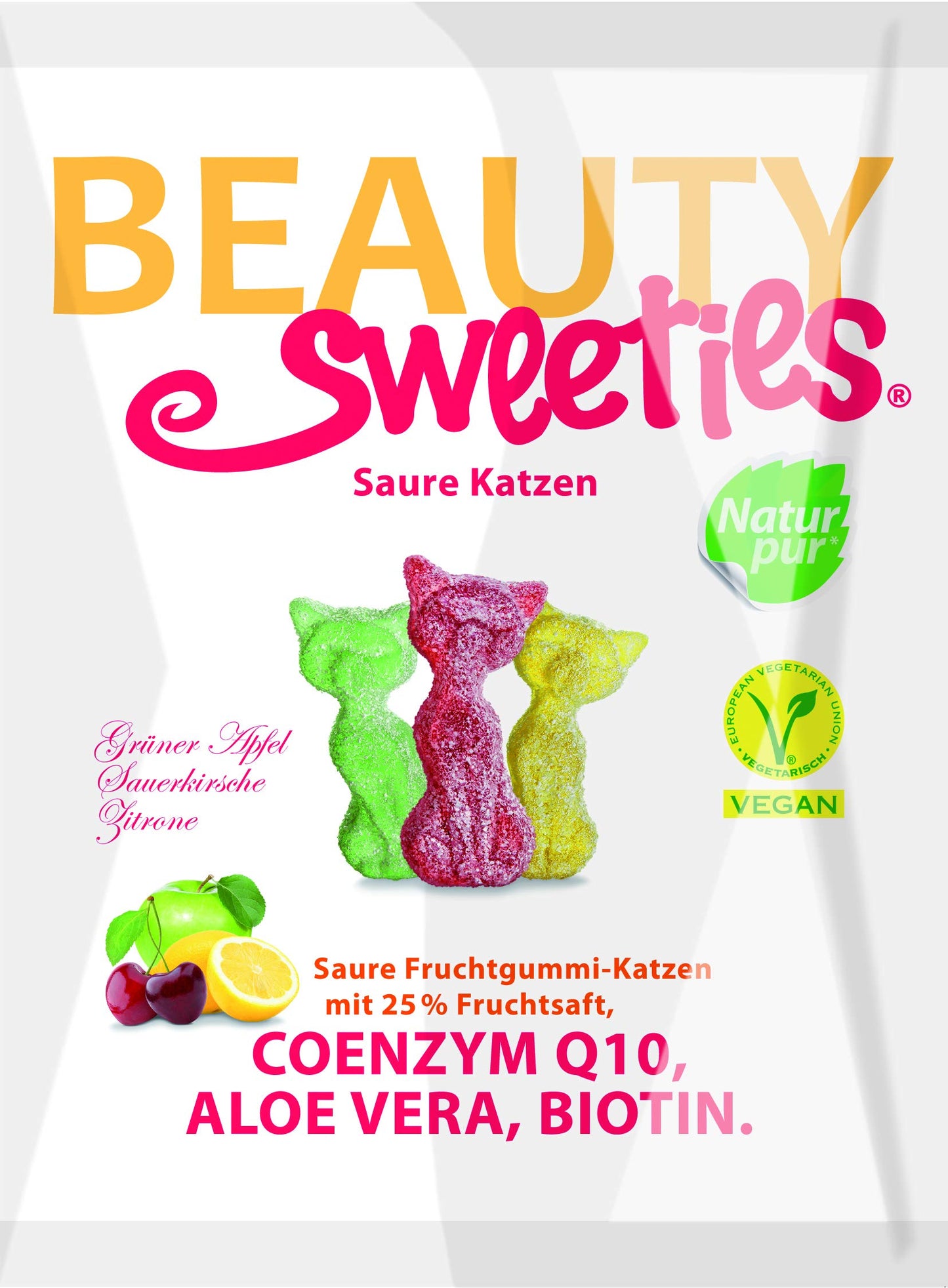 Beauty Sweeties Fruchtgummi-Katzen mit Coenzym Q10 Aloe Vera &Biotin 125g