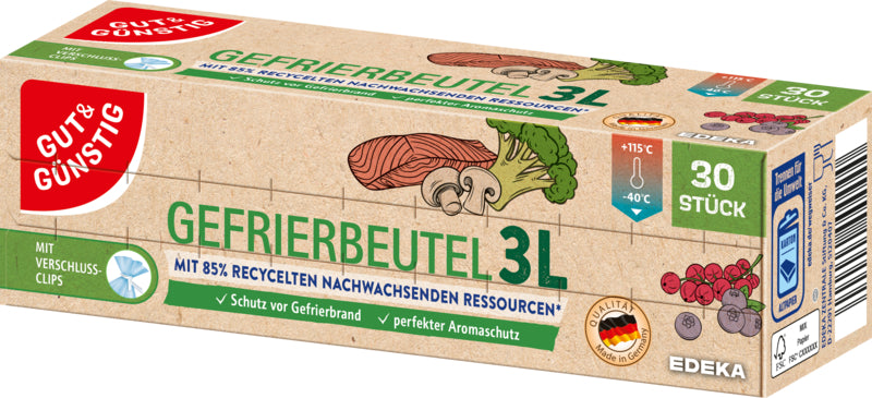 GUT&GÜNSTIG Gefrierbeutel recycelt 3l 30ST