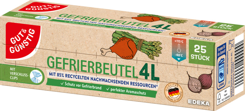 GUT&GÜNSTIG Gefrierbeutel recycelt 4l 25ST