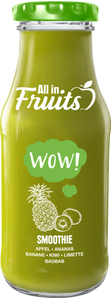 All in Fruits Smoothie Wow Apfel Ananas Kiwi Baobab 250ml