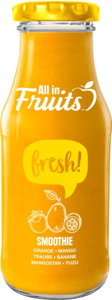 All in Fruits Smoothie Fresh Orange Mango Mangostane Yuzu 250ml