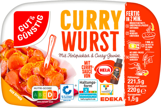 GUT&GÜNSTIG Bockwurst in Currysauce 221,5g QS ITW