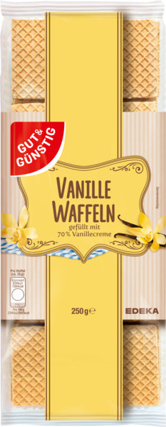 GUT&GÜNSTIG Waffeln mit Vanillecremefüllung 250g