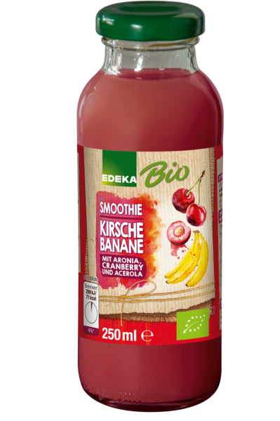 Bio EDEKA Smoothie Kirsch Banane Aronia Cranberry 250ml