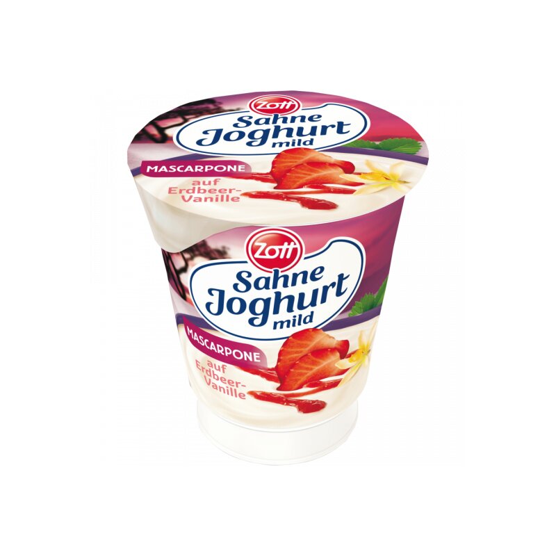 Zott Sahnejoghurt Mascarpone Duett Erdbeer-Vanilla 140g