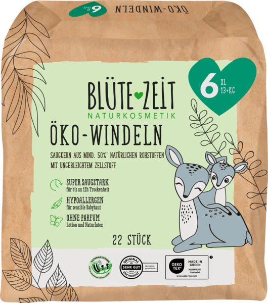 BLÜTEZEIT Öko-Windel Größe 6 XL 22ST